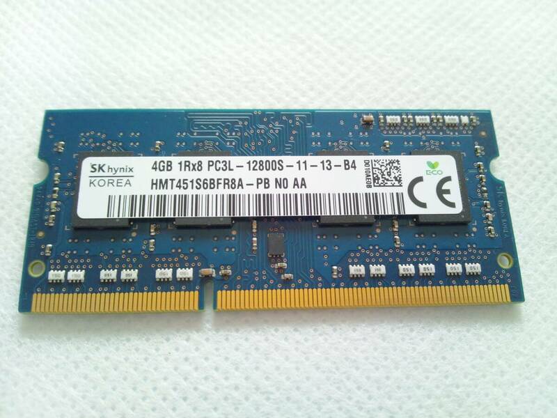 HPノートパソコン純正メモリ PC3L-12800S-11-13-B4 4GB x 1枚 SKhynix DDR3 1600Mhz
