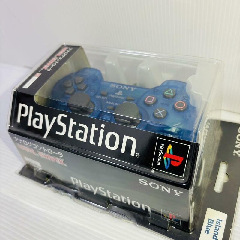 激レア未開封品 PS1 プレイステーション スケルトン アナログコントローラー プレステ PlayStation ブルー デュアルショック DUAL SHOCK