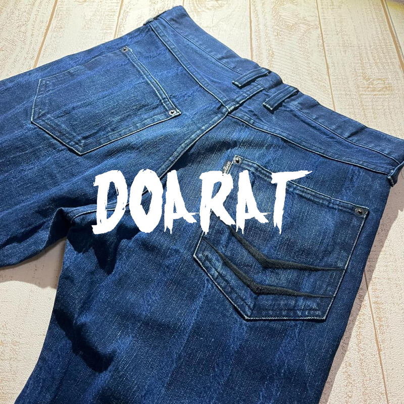 【DOARAT】ドゥアラット ウォッシュ加工 テーパードデニムパンツ Lサイズ 日本製