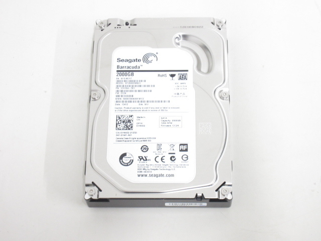 S3004R SEAGATE BARRACUDA ST2000DM001-1CH164 2TB 3.5インチ内蔵HDD CrystalDiskInfo正常判定
