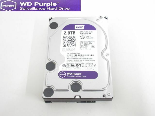 S3051R Western Digital WD Purple WD20PURX 2TB 3.5インチ内蔵HDD フォーマット済み CrystalDiskInfo正常判定