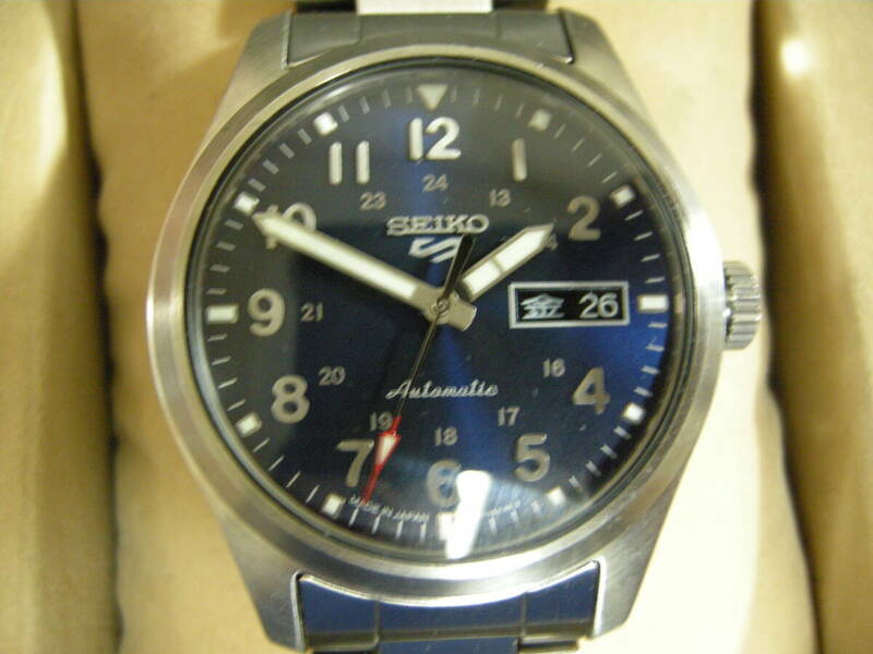 【中古美品】セイコー腕時計 セイコー5 自動巻(手巻機能付き) 4R36-10A0 SEIKO シースルーバック
