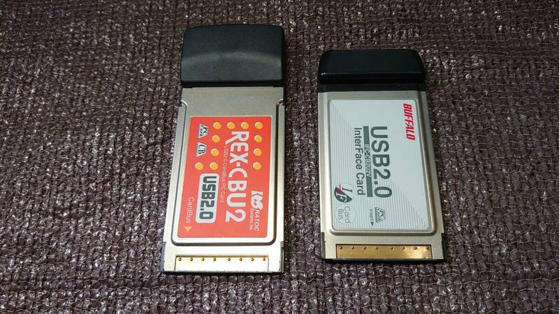 2枚セット BUFFALO RATOC CardBus/PCカード IFC-CB2U2V REX-CBU2　バッファロー USB2.0 ラトック