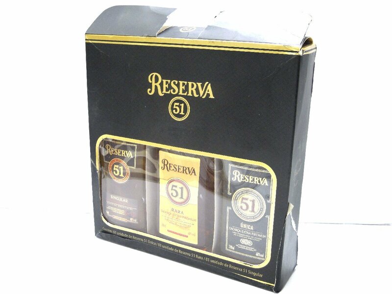 ●未開栓 RESERVA 51 レセルバ CACHACA EXTRA PREMIUM カシャッサ エクストラ プレミアム MADEIRA BRASILEIRA マデイラ 200ml 40％ 3本 酒