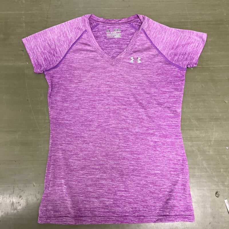 アンダーアーマー　UNDER ARMOUR 半袖　Ｖネック　Tシャツ メンズ　サイズXS パープル　トレーニング テニス ランニング