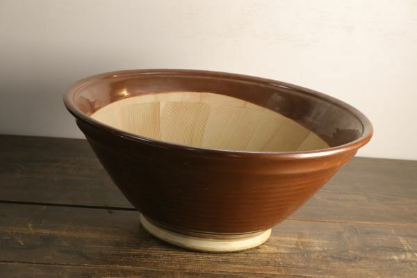 大きい すり鉢 直径40cm 陶器製 すりばち 底に印あり 調理器具 古道具 AP0803