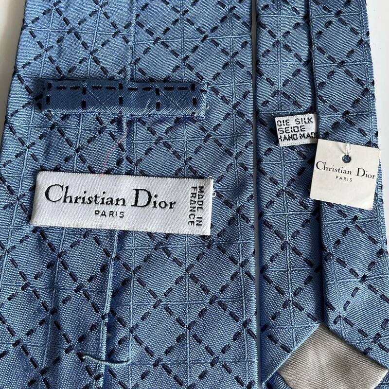 Christian Dior(クリスチャンディオール) 青チェックネクタイ 新品　未使用　タグ付き