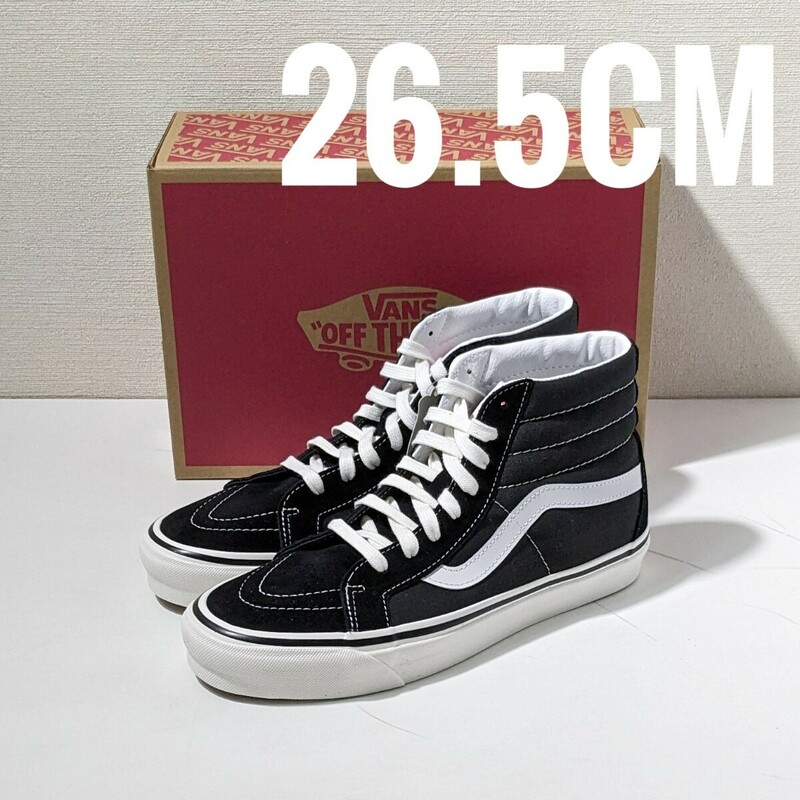 新品未使用 26.5cm Vans Sk8-Hi 38 DX Anaheim ヴァンズ バンズ スケートハイ アナハイム VN0A38GFPXC ブラック ホワイト 黒白 US8.5