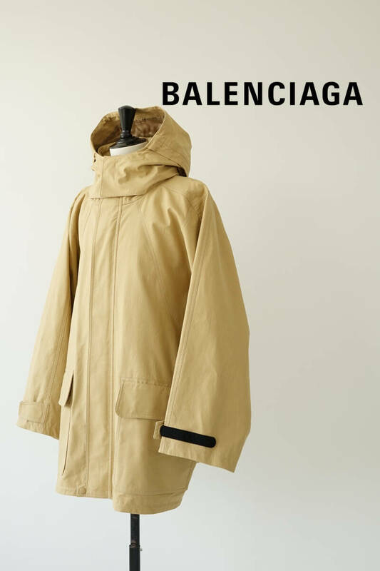 2016AW BALENCIAGA バレンシアガ コットン×キュプラ ビッグ マウンテン コート ジャケット size 34 470770 0412174