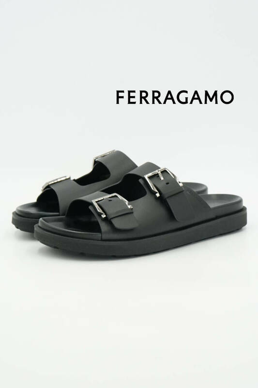 FERRAGAMO フェラガモ レザー ベルト サンダル size10 0429053