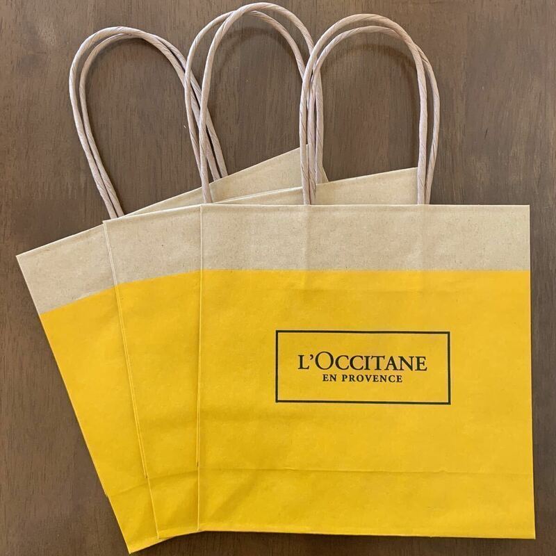 L’OCCITANE ロクシタン 紙袋 3枚 ショッパー ショップ袋 プレゼント ギフト お礼 お祝い お返し ラッピング エコバッグ 可愛い 新品