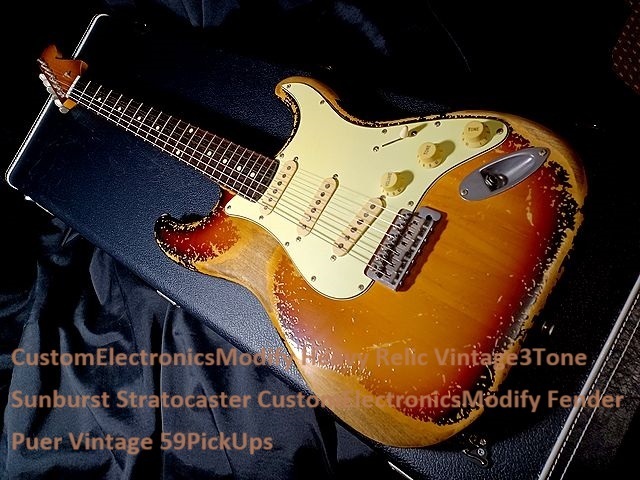 ★ CustomElectronicsModify Heavy Relic Vintage3Tone Sunburst Stratocaster CustomElectronicsModify Fender Puer Vintage 59PickUps