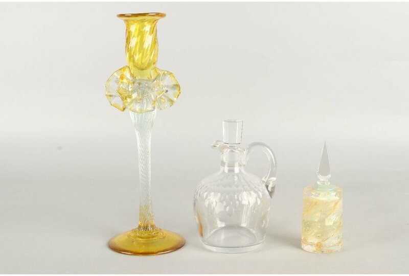 [URA]アンティークガラス瓶3点/13-4-72/　(検索)骨董/硝子/ガラス/ガラス瓶
