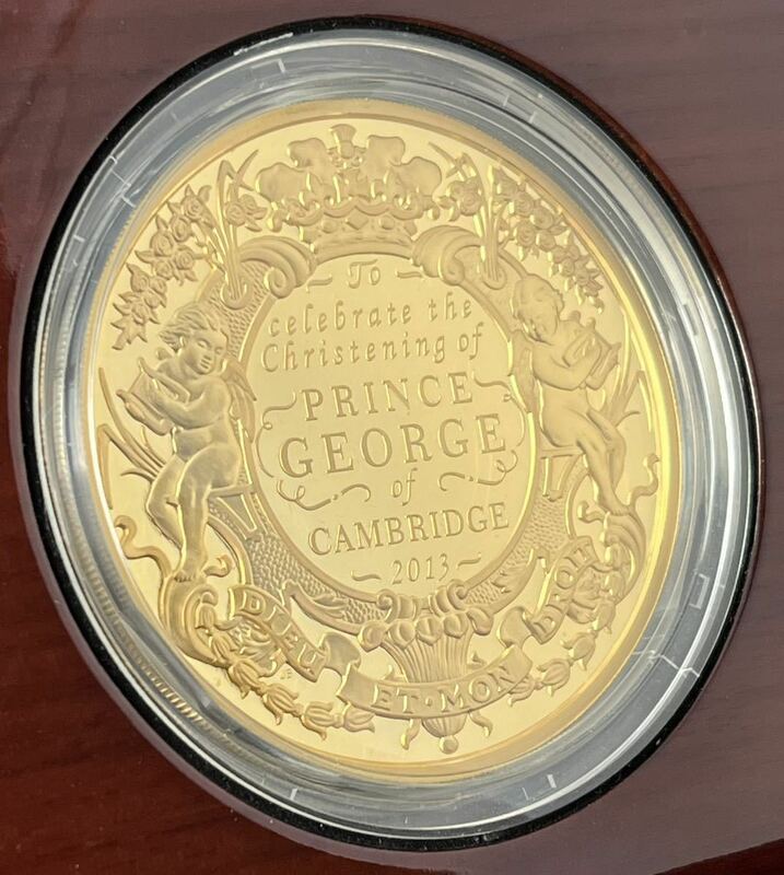 【金156g】 2013 イギリス ジョージ王子洗礼記念５ozプルーフ金貨 美品 エリザベス ウナとライオン ヴィクトリア銀貨コインではない