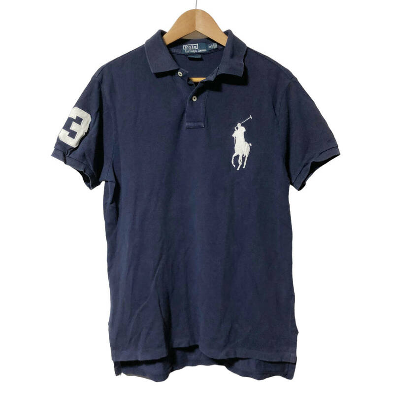 Polo by Ralph Lauren ポロバイラルフローレン ポロシャツ ビッグポニー 半袖 M ネイビー CUSTOM FIT メンズ A25