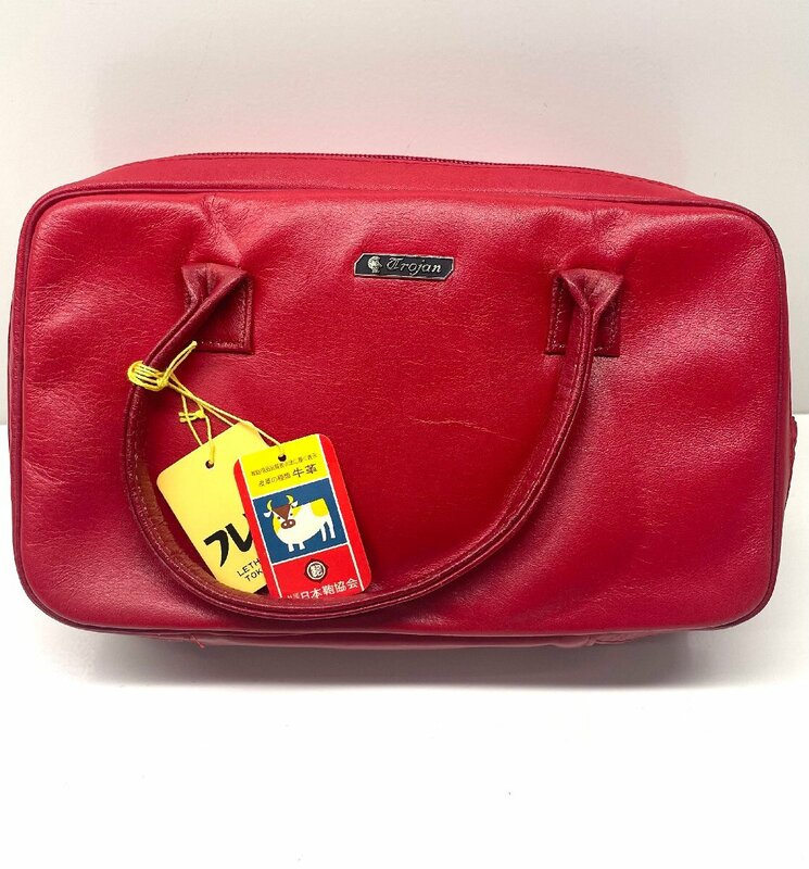 本革 牛革 バッグ 鞄 日本鞄協会 トラベルセット 旅行セット レッド 赤 長期保管品 未使用品