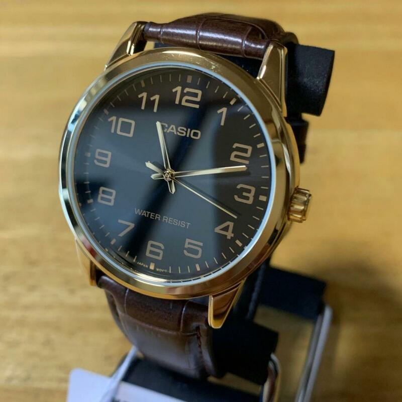 【新品・箱なし】カシオ CASIO ベーシック クオーツ メンズ 腕時計 MTP-V001GL-1B ブラック