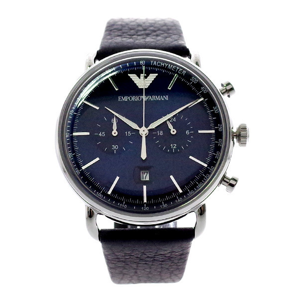 エンポリオアルマーニ EMPORIO ARMANI 腕時計 メンズ AR11105 AVIATOR クォーツ ネイビー ブラック