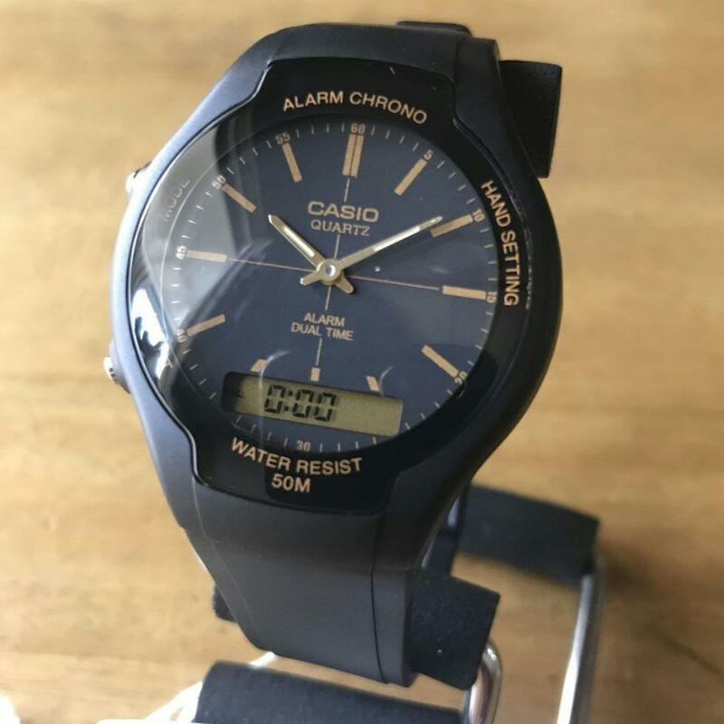 【新品・箱なし】カシオ CASIO スタンダード アナデジ 腕時計 AW-90H-9E