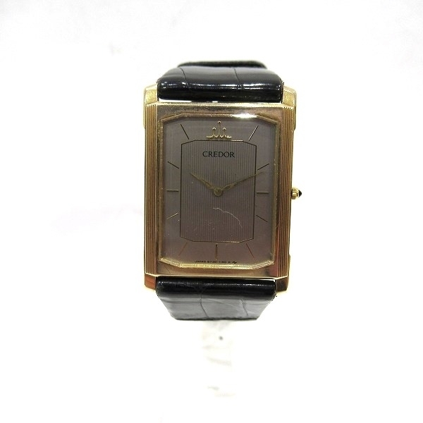 セイコー クレドール 6730-5840 クォーツ 14Kケース 時計 腕時計 メンズ☆0204
