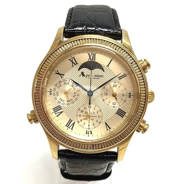 アクアスキュータム クォーツ クロノグラフ 150周年記念 グランドコンプリケーション 時計 腕時計 メンズ☆0316