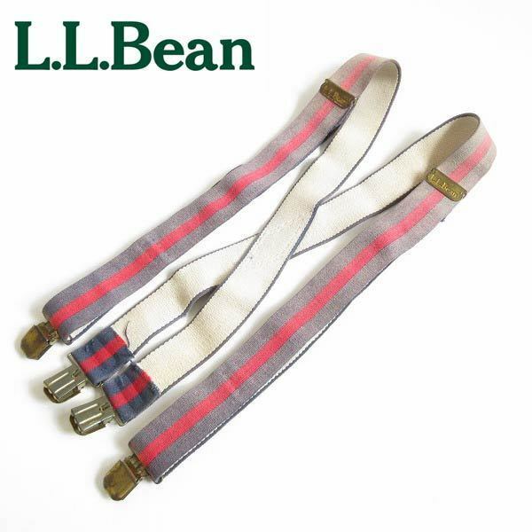 L.L.Bean/伸縮素材/クリップ式/X型ワークサスペンダー/紺系×赤系/LLビーン/エルエルビーン/ブレイシーズ/ビンテージ/D143-52-0012