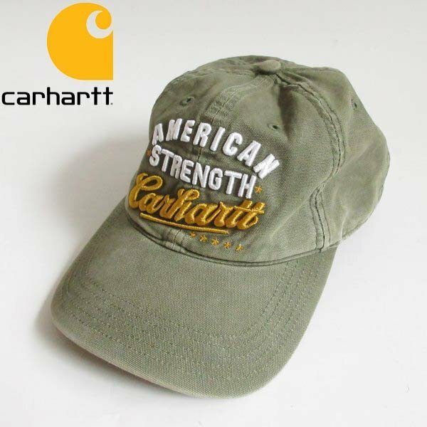 carhartt カーハート 3段 3D刺繍入り コットン キャップ 緑系 帽子 D147-41-0030XVW