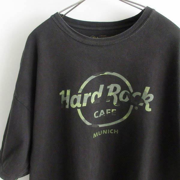 Hard Rock CAFE MUNICH ハードロックカフェ ミュンヘン 企業物 半袖Tシャツ 黒 XXL ブラック アドバタイジング d143-01-0193W