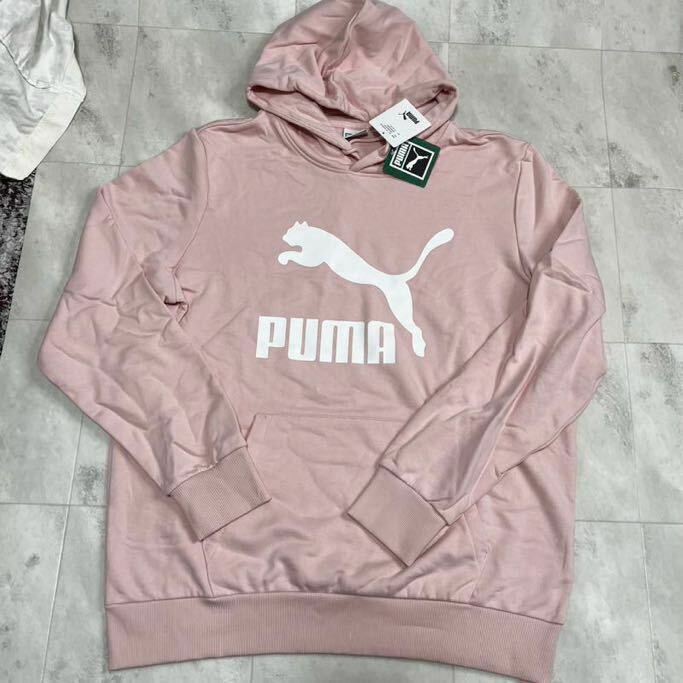 新品　PUMA/プーマ パーカー XXL 　3L　大きいサイズ　メンズ　 プルオーバー スポーツウェア 　ピンク　定価８２５０円スウェット