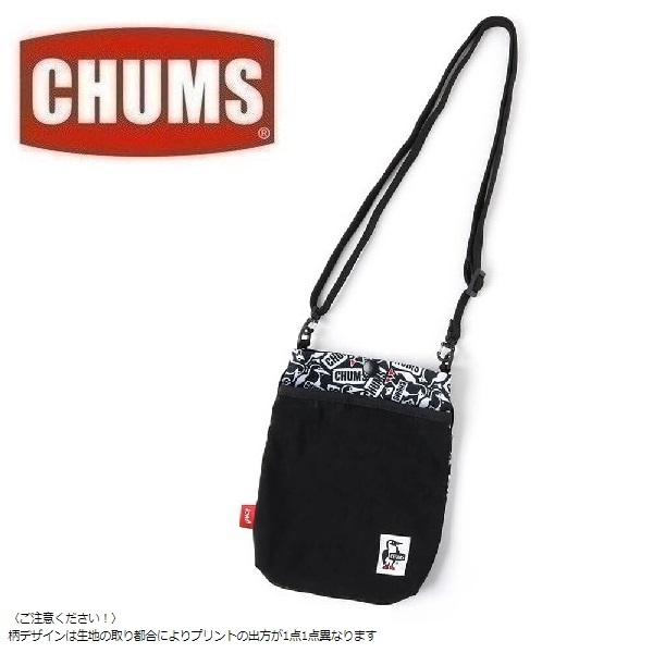 CHUMS チャムス リサイクル メッシュポケットショルダーバッグ ロゴステッカー柄 CH60-3530　バッグ　ポーチ　アウトドア