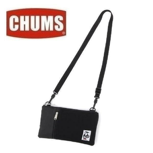 CHUMS チャムス スマートフォンショルダーバッグ ブラック CH60-3611　ショルダーポーチ　アウトドア　キャンプ