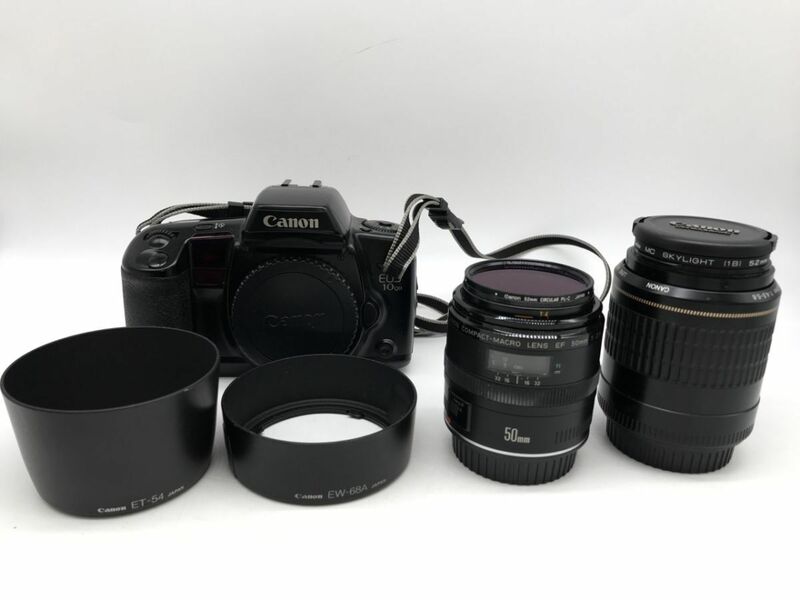 0404-117T①23246 カメラ Canon キャノン EOS 10QD レンズ ZOOM EF 80-200mm 1:4.5-5.6,COMPACT-MACRO EF 50mm 1:2.5