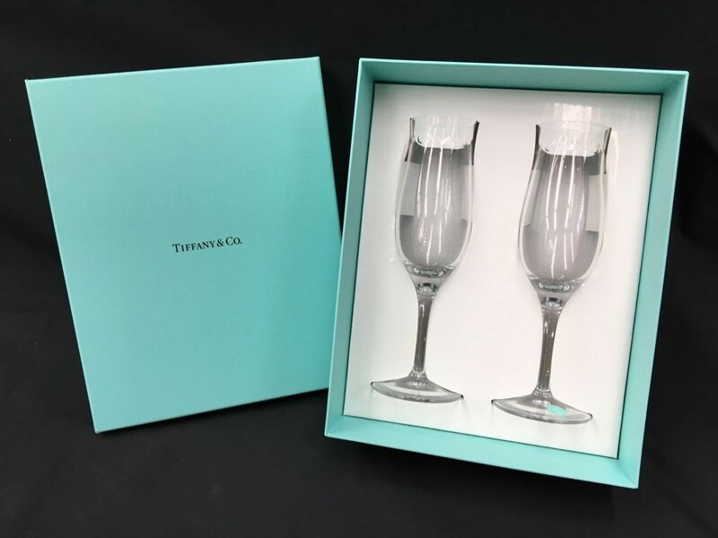 0402-226MK⑲23314 ガラス コップ グラス TIFFANY ティファニー / スウィング シャンパン 食器 透明 セット 高さ約20cm
