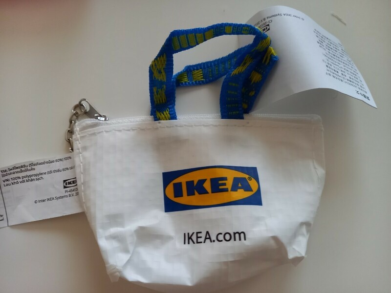 IKEA イケア ミニバッグ キーリング バックキーホルダー ホワイト