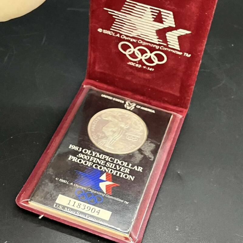 1983 OLYMPIC DOLLAR AMERICA オリンピック アメリカ 銀貨 26.73g 1ドル 900 FINE SILVER ★ 希少品 アンティーク コレクション