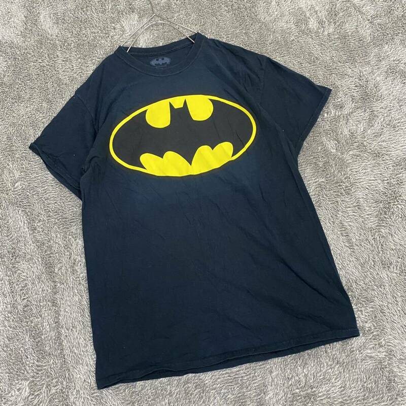 US古着 BATMAN バットマン Tシャツ 半袖カットソー サイズM ブラック 黒 メンズ トップス 最落なし （Q18）