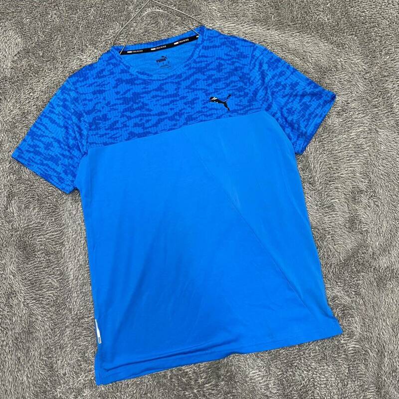 PUMA プーマ Tシャツ 半袖カットソー サイズM ブルー 青 メンズ トップス 最落なし （T18）