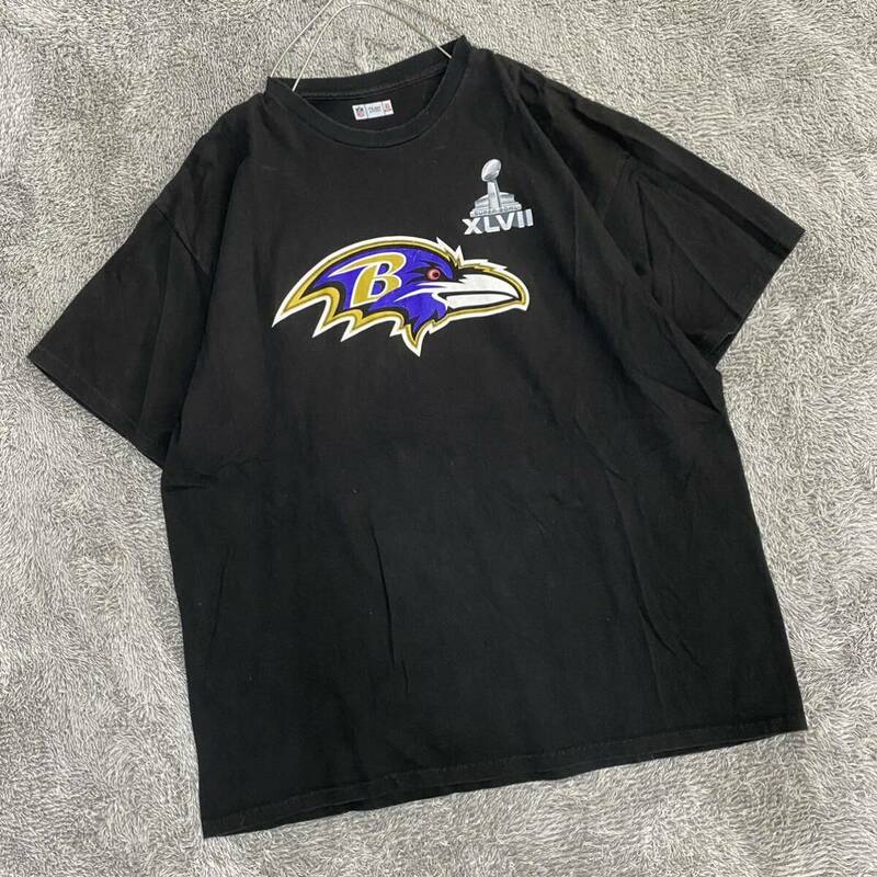 NFL ナショナルフットボールリーグ Tシャツ 半袖カットソー サイズ2XL ブラック 黒 メンズ トップス 最落なし （Z18）