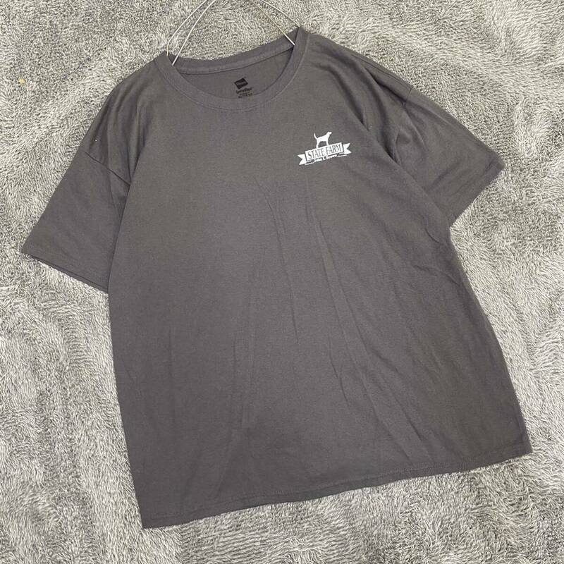 Hanes ヘインズ Tシャツ 半袖カットソー サイズXL グレー 灰色 メンズ トップス 最落なし （A19）