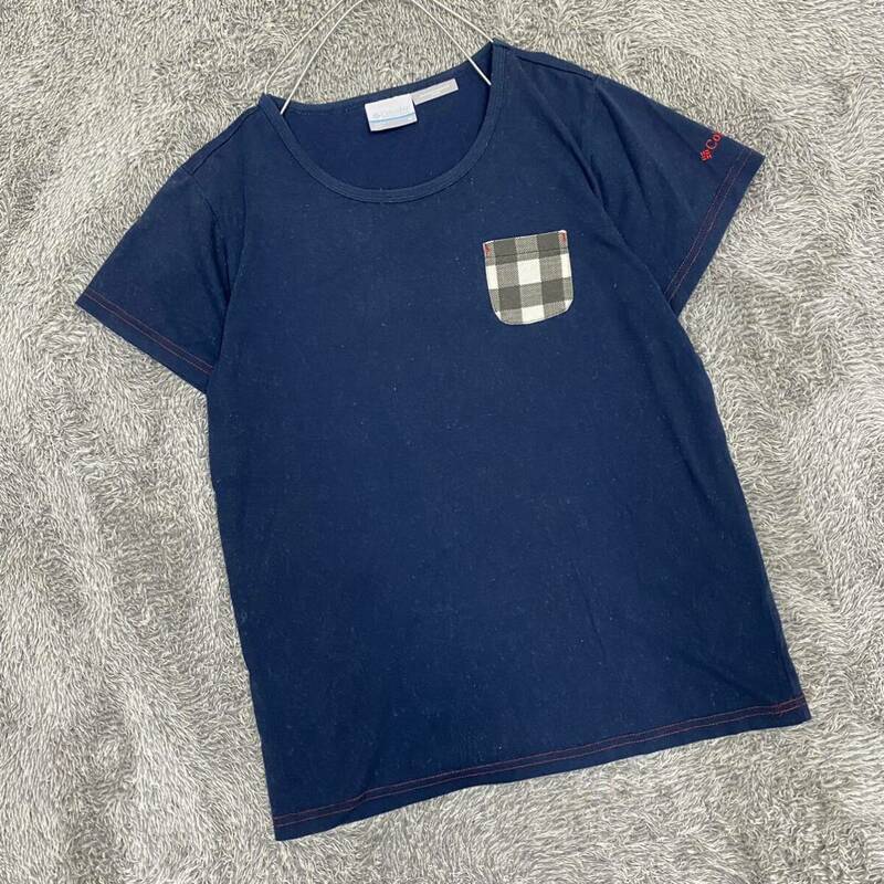 Columbia コロンビア Tシャツ 半袖カットソー サイズM ネイビー 紺色 レディース トップス 最落なし （H19）