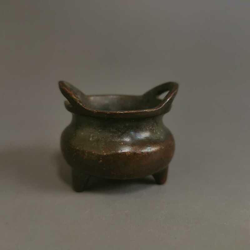 古銅 香炉 大清年製款 香道具 中国 古美術 三足 香炉 時代物 藏出