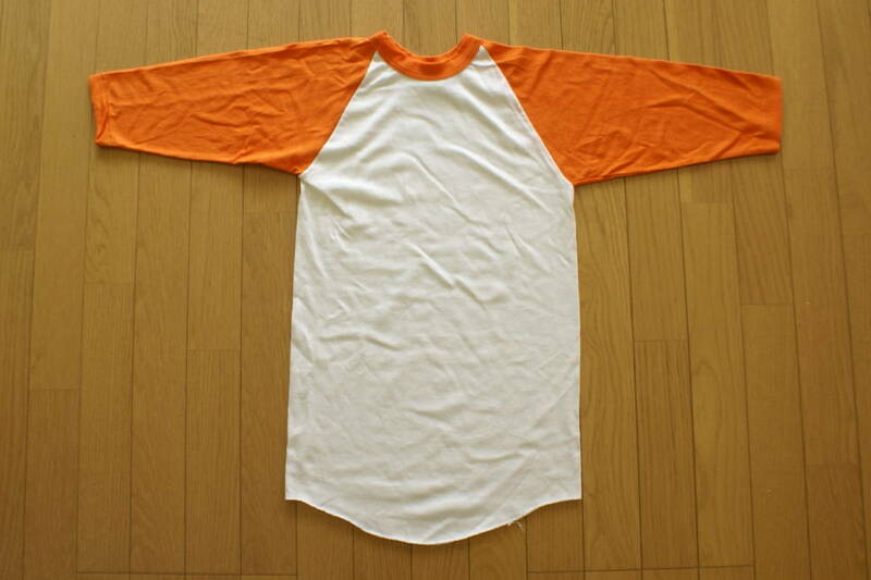 デッドストック！ 最後の1枚ビンテージ 1970's Russell ベースボールTシャツ Youth XLサイズ メンズM相当 ラッセル 7部袖Tシャツ@ Hanes