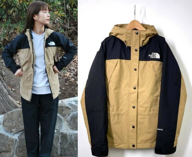 【レディース L 美品】THE NORTH FACE ノースフェイス 防水 マウンテンライトジャケット ベージュ マウンテンパーカー GORE-TEX NPW6236