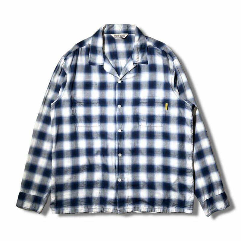 美品 23SS STANDARD CALIFORNIA Ombre Check Shirt XL ブルー SD オンブレチェック オープンカラー シャツ スタンダード カリフォルニア