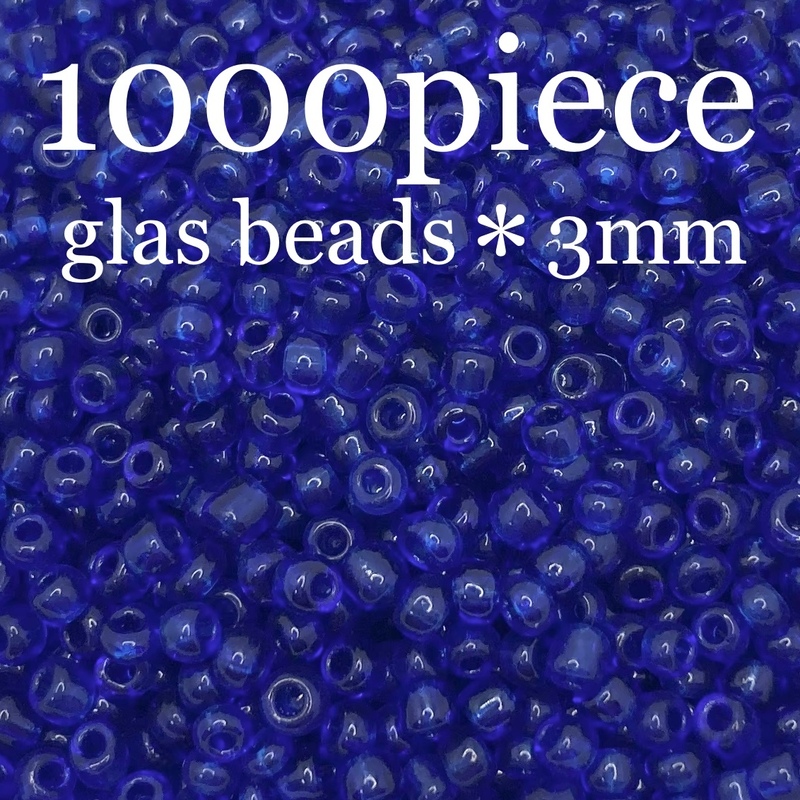 WBL【 シードビーズ クリアブルー 1000piece 3mm 】青 手芸 セット ガラスビーズ 材料 素材 ハンドメイド パーツ アクセサリー 透明 クリア