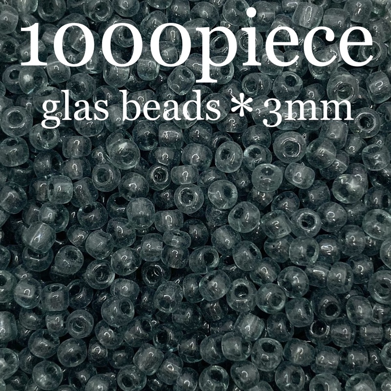 WGY【 シードビーズ クリアグレー 1000piece 3mm 】黒 手芸 セット ガラスビーズ 材料 素材 ハンドメイド パーツ アクセサリー 透明 クリア