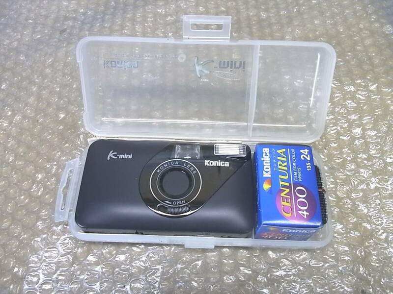 コンパクトカメラ フィルムカメラ Konica K-mini ブラック フイルム・ケース付き