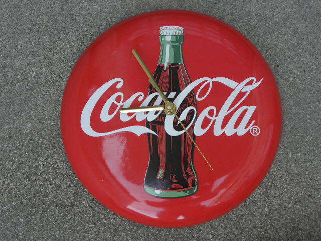 コカ・コーラ Coca-Cola ホーロー看板 時計 ジャンク品 / 昭和レトロ 琺瑯 看板 
