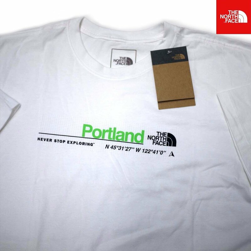 USA限定新品 ノースフェイス Portland ハーフドームロゴ 半袖Tシャツ (XL) ホワイト THE NORTH FACE ポートランド 日本未発売/ba39