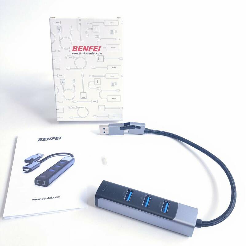 「一円スタート」BENFEI USB-A/C-RJ45+3xUSB3.0 アダプター「1円」AKI01_2442
